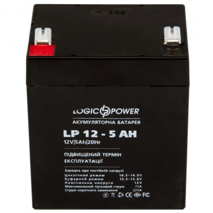 LogicPower LP 12V 5.0Ah (LP 12V 5.0 Ah) 12V 5Ah, 12В 5Ач АКБ опис, відгуки, характеристики