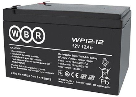 WBR WP12-12 (12V 12Ah, 12В 12Ач) Аккумулятор описание, отзывы, характеристики