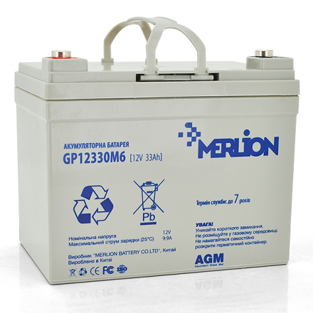 MERLION GP12330M6 12V 33Ah АКБ    описание, отзывы, характеристики