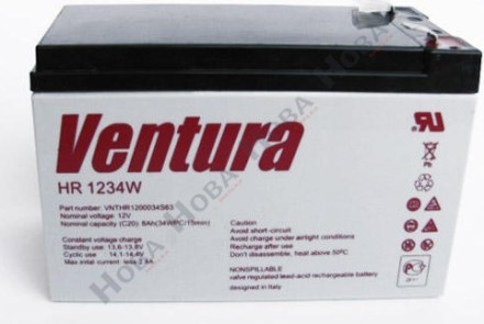 Аккумулятор Ventura HR 1234W (12V-9 ah, 12В-9 Ач) описание, отзывы, характеристики