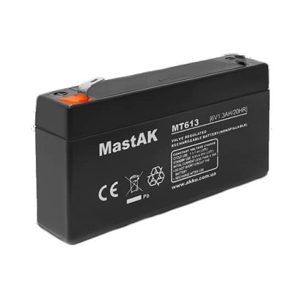 MastAK MT613 6V 1.3Aah, 6В 1.3Ач АКБ описание, отзывы, характеристики
