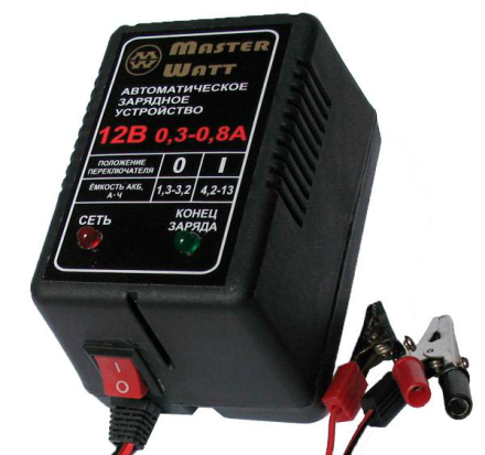 Master Watt 0,3-0,8А 12В Автоматическое Зарядное устройство мото (Мастер Ватт) 12V 0,3-0,8Ah описание, отзывы, характеристики