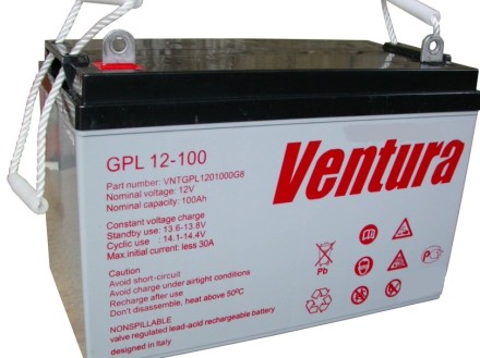 Аккумулятор Ventura GPL 12-100 (12V-100 ah, 12В-100 Ач) описание, отзывы, характеристики