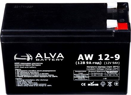 ALVA AW12-9 АКБ 12v9ah 12в 9ач описание, отзывы, характеристики