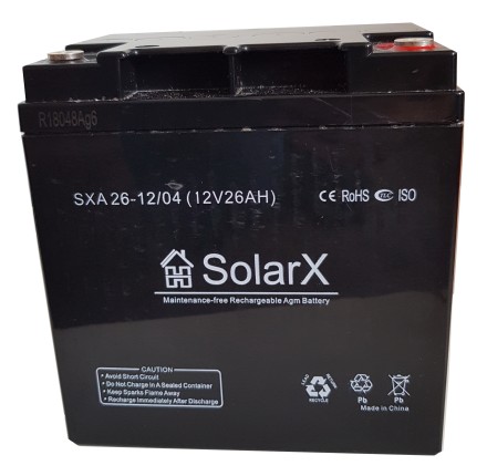 SolarX SXA26-12 12V 26Ah, 12В 26Ач АКБ опис, відгуки, характеристики