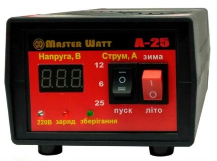 Master Watt А-25 25А 12В Автоматическое Зарядное устройство (Мастер Ватт) описание, отзывы, характеристики