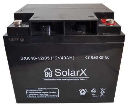 SolarX SXA40-12 12V 40Ah, 12В 40Ач АКБ опис, відгуки, характеристики