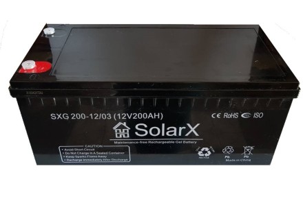 SolarX SXG200-12 12V 200Ah, 12В 200Ач АКБ опис, відгуки, характеристики
