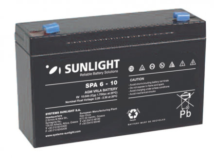 SUNLIGHT SP (SPa) 6 - 10 АКБ 6V 10Ah, 6В 10Ач описание, отзывы, характеристики