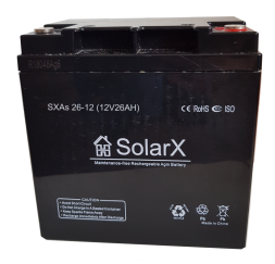 SolarX SXAs26-12 12V 26Ah, 12В 26Ач АКБ
