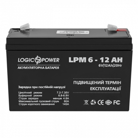 LogicPower LPM 6-12Ah (LPM 6-12 Ah)  6V12Ah, 6В 12Ач АКБ