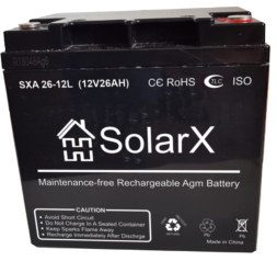 SolarX SXA26-12L 12V 26Ah, 12В 26Ач АКБ
