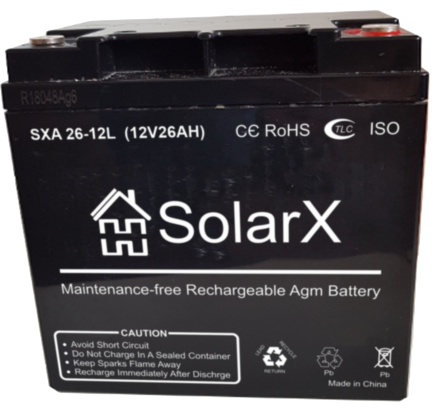 SolarX SXA26-12L 12V 26Ah, 12В 26Ач АКБ