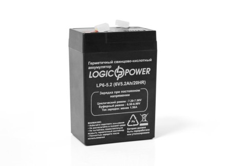 LogicPower LP6-5.2 AH (LP 6-5.2 AH) 6V5.2Ah, 6В 5.2Ач АКБ