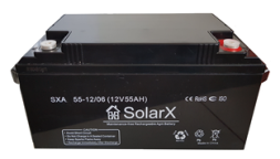 SolarX SXA55-12 12V 55Ah, 12В 55Ач АКБ
