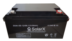 SolarX SXAm55-12 12V 55Ah, 12В 55Ач АКБ