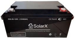 SolarX SXA60-12SC 12V 60Ah, 12В 60Ач АКБ