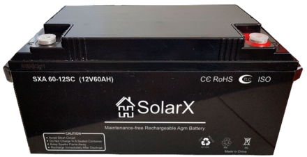 SolarX SXA60-12SC 12V 60Ah, 12В 60Ач АКБ опис, відгуки, характеристики