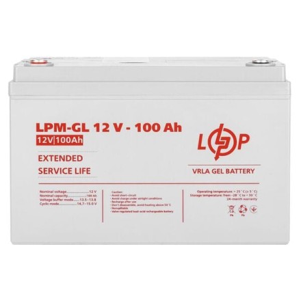 LogicPower LPM-GL 12-100 (LPM-GL12-100) АКБ 12v 100ah 12в 100Ач описание, отзывы, характеристики