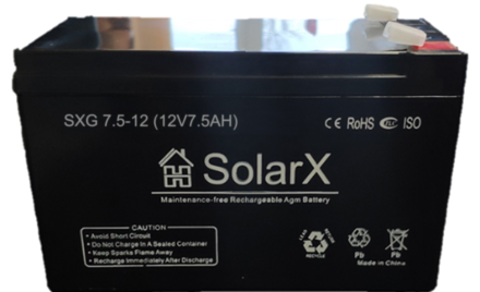 SolarX SXG7.5-12 12V 7.5Ah, 12В 7.5Ач АКБ