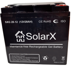 SolarX SXG28-12 12V 28Ah, 12В 28Ач АКБ