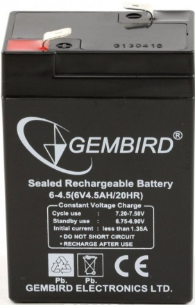 Gembird BAT-6V4.5AH, 6V 4.5Ah, 6В 4.5Ач АКБ опис, відгуки, характеристики