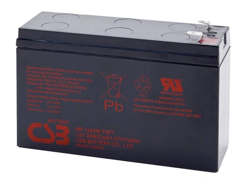 Аккумуляторная батарея CSB HR 1224W, 12V (Вольт) 7Ah (Ампер-часов .