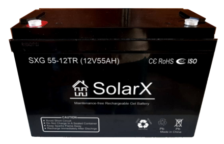 SolarX SXG55-12TR 12V 55Ah, 12В 55Ач АКБ