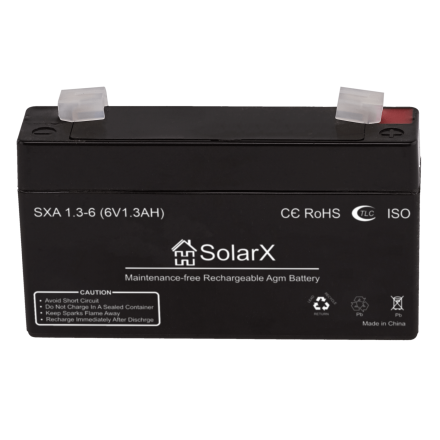 SolarX SXA1.3-6 6V 1.3Ah, 6В 1.3Ач АКБ