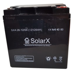 SolarX SXA26-12 12V 26Ah, 12В 26Ач АКБ
