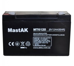 MastAK MT6120 6V 12Ah, 6В 12Ач АКБ