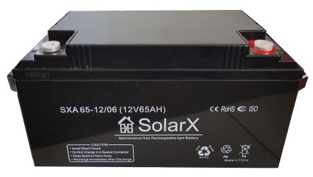 SolarX SXA65-12 12V 65Ah, 12В 65Ач АКБ опис, відгуки, характеристики
