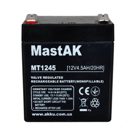 MastAK MT1245 12V 4.5Ah, 12В 4.5 Ач АКБ опис, відгуки, характеристики
