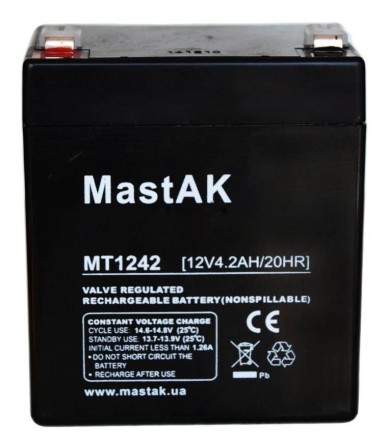MastAK MT1242 12V 4.2Ah, 12В 4.2 Ач АКБ опис, відгуки, характеристики