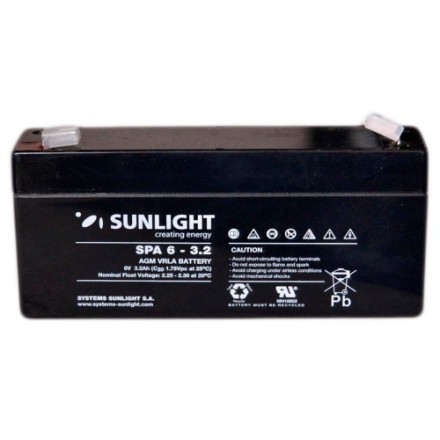 SUNLIGHT SP (SPa) 6 - 3.2 АКБ 6V 3,2Ah, 6В 3.2Ач опис, відгуки, характеристики