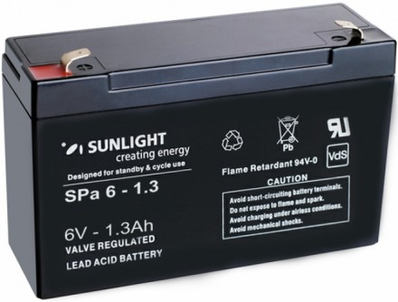 SUNLIGHT SP (SPa) 6 - 1.3 АКБ 6V 1.3Ah, 6В 1,3Ач опис, відгуки, характеристики