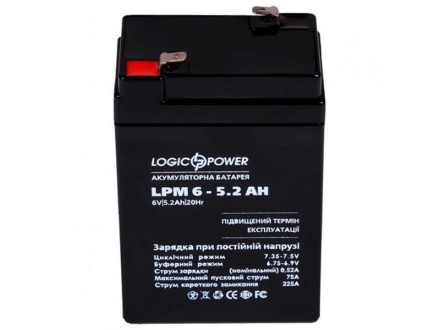 LogicPower LPM6-5.2 AH (LPM 6-5.2 AH) 6V5.2Ah, 6В 5.2Ач АКБ