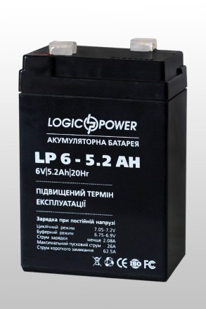 6V 5.2Ah, 6V5.2Ah LogicPower LP6-5.2 ah опис, відгуки, характеристики